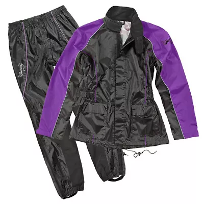 Joe Rocket RS-2 Womens 2-Piece Motorcycle Rain Suit Black/Purple • $86.90