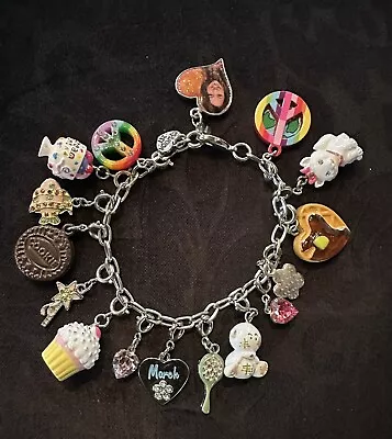 Charm It Bracelet W/ Lot Of 16 Clip Charms Hannah Montana Oreo Cupcake & More • $24.95
