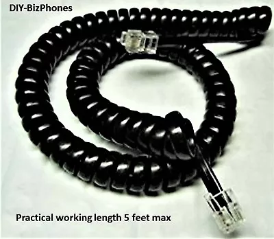 5-Pack Lot Merlin Legend Phone Handset Cord MLX-Series Curly Receiver Black 9Ft • $10.99