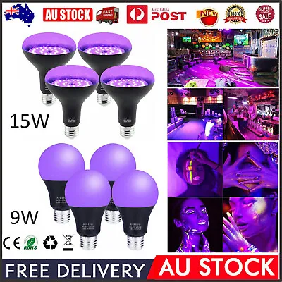 E27 UV Black Light Bulb LED Bar Party Body Paint Fluorescent Poster Lamp 9W 15W • $12.25