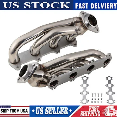 New Stainless Steel Exhaust Shorty Tube Headers For 2004-2010 Ford F150 5.4L V8 • $166.42