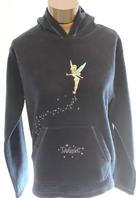 Disney Classics Vintage Womans M Tinkerbell Blue Fleece Hooded Pull Over Jacket • $16