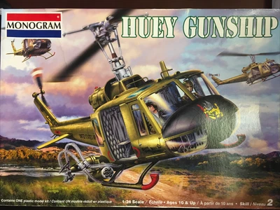 $60 • Buy Revell-Monogram Bell Huey Gunship Helicopter 1:24 Model Kit 04675 Unassembled FS