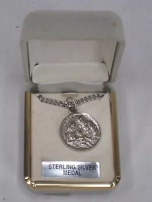 Jesus Mary & Joseph Sterling Silver Medal Pendant Necklace Jewelry • $21.25