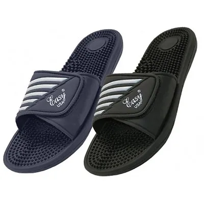 Men's Massage Sandals Adjust Strap Slide Sport Flip Flops Slippers Slip On Sizes • $11.30