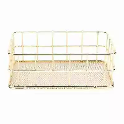 (Small Size)Golden Iron Storage Basket Multifunctional Wire Mesh Desktop AOS • $10.95