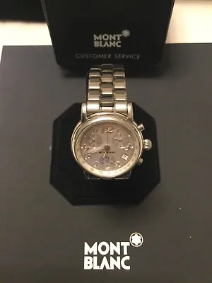 MontBlanc Star S/S Chrono-Date Watch 7038 Quartz 37mm S/S Bracelet+ Leather Band • $499.99