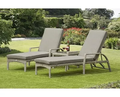 Garden Outdoor Furniture Sarasota Sun Lounger With Table - Natural • £199.99