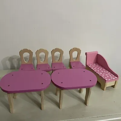 Children Wooden Doll House Furniture Sets Living Room - Chad Valley • £15