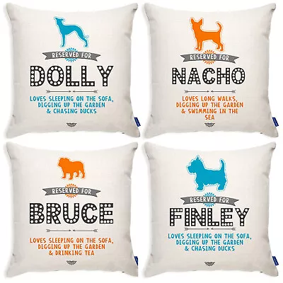 £12.95 • Buy Personalised Dog Cushion Cover Reserved For Puppy Love Home Quote Birthday Gift