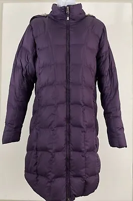 EDDIE BAUER Women's Plum Color Longer Length Down Puffer Parka Coat Sz XL • $49
