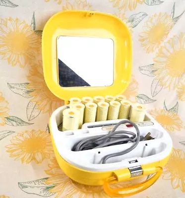 Vintage | 70s Aesthetic Sanyo Hair Curlers Yellow | Incomplete | Model HCL -230 • $35.20