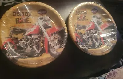 NWT Hallmark Harley Davidson KING OF THE ROAD Party Paper 6 3/4 Plates  • $22