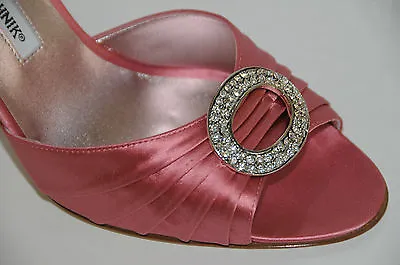 $775 New MANOLO BLAHNIK SEDARABY Pink Satin Jeweled Wedding Heels SHOES 41.5 11 • $475