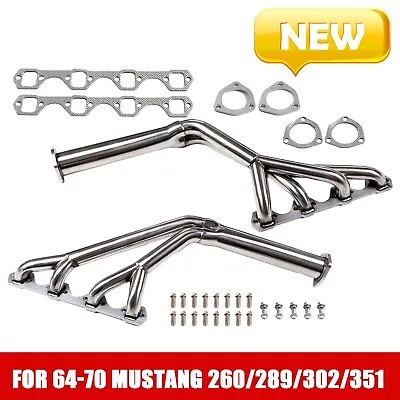 For 64-70 Mustang 260/289/302 V8 Tri-y Header Stainless Steel Manifold Header GD • $142.49