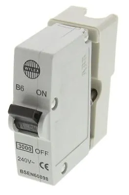 Wylex 6A 1 Pole Type B Miniature Circuit Breaker Plug In B Series • £35.28