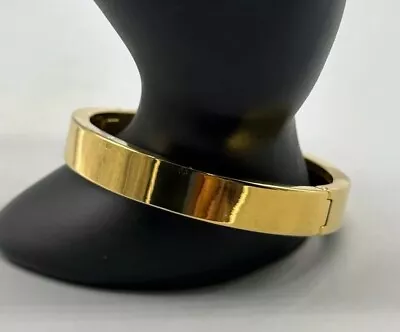 J Crew Bangle Bracelet Gold Tone Classic Sleek Minimalist Costume Jewelry 7 Inch • $24.99