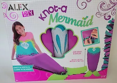 New In Box Mermaid Tail Blanket D.I.Y Knot-A Mermaid By Alex Purple/Green/Blue  • $16.99