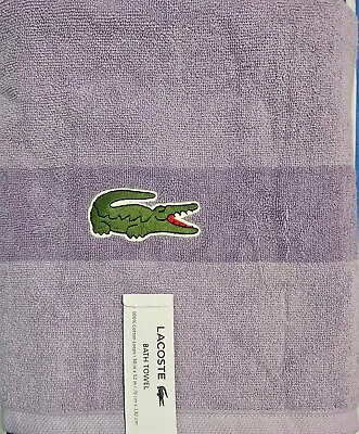 Lacoste Bath Towel Purple  100% Cotton 30  X 52  Big Crocodile Logo • £23.75