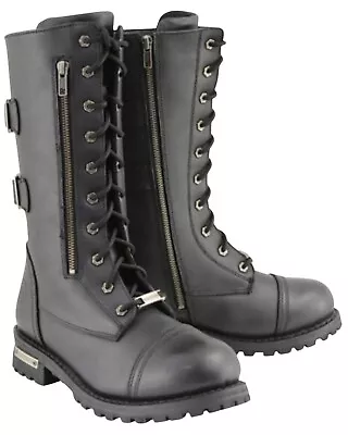 Milwaukee Leather Men's Lace-Up Tactical Motorcycle Boot Round Toe Extended • $158.09