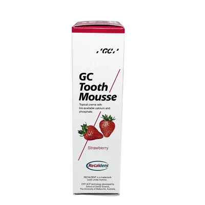 Gc Tooth Mousse Strawberry Topical Tooth Cream With Recaldent 1 Tube Of 40 Gm • $30.56