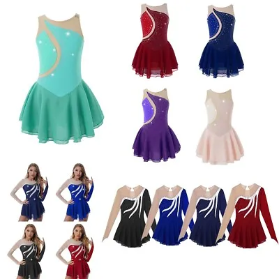 £34.31 • Buy Adult Women Ice Skating Dress Gymnastic Ballet Modern Skirts Dancewear Costume