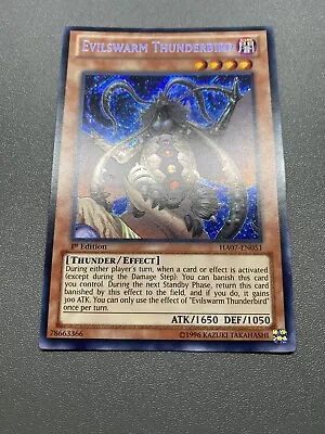 Yu-Gi-Oh! Evilswarm Thunderbird Secret Rare 1st Edition HA07-EN051 MP • $3