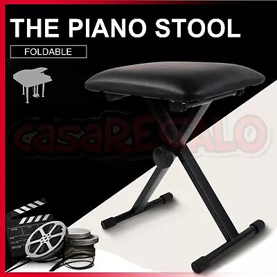 Portable Adjustable 3 Way Keyboard Piano Stool Folding Seat Bench Chair • $25.98