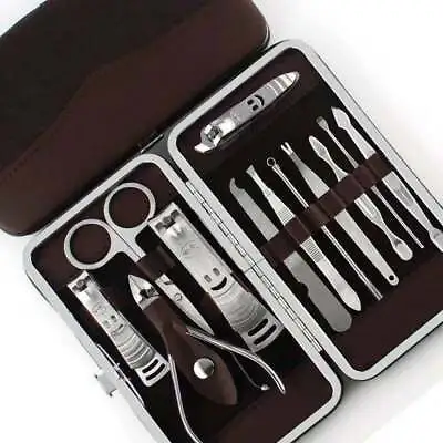 12PCS Pedicure / Manicure Set Nail Clippers Cleaner Cuticle Grooming Kit Case • $6.75