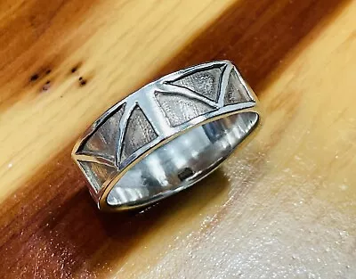 VINTAGE STERLING SILVER TEXTURED WEDDING BAND Size 11.75 • $23.50