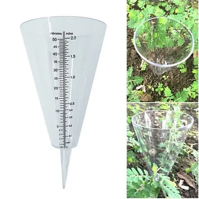 Cone Rain Gauge Measurement Ground Precipitation Garden Rainfall Measuring • £6.85