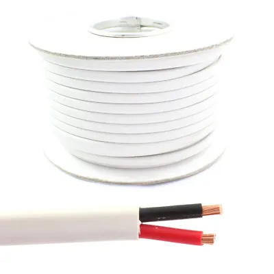 White Flat Twin 2 Core Cable 12v 24v Thin Wall Wire (16.5 AMP & 25 AMP Rated) • £6.95