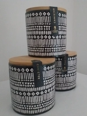 £11 • Buy Black & White Urban Kitchen Storage Jars, Pots, Canisters Tea, Coffee Sugar