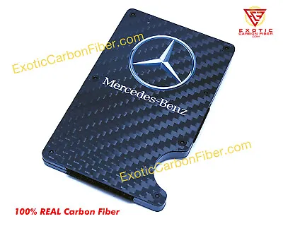 Mercedes Benz Silver Logo REAL Carbon Fiber Credit Card Money Clip   *NEW ITEM* • $49.99