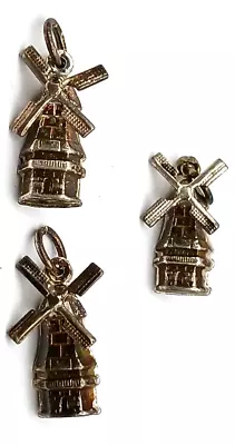 Vintage Sterling Silver 3 Charm Lot All Windmills W/ Moving Parts Lot X3 #J7-W • $18.18