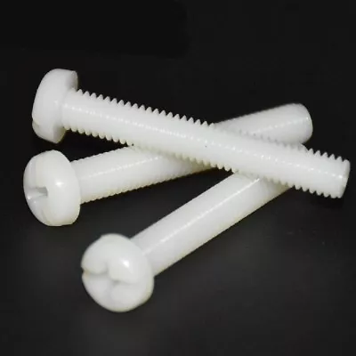 £1.19 • Buy M6/m8 Nylon White Pan Head Phillips Screws Round Head Plastic Phillips Bolts