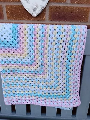 Handmade Granny Square Crochet Baby Blanket Multicolour 30  Square Bnwt • £11.99