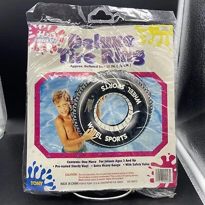 Vintage 90s TONY Deluxe Tire Ring Inflatable Swimming Pool Deflated 30” NOS New! • $29.97