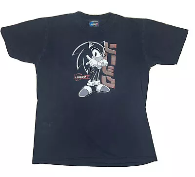 Vintage Y2K SONIC The Hedgehog X Shadow ANIME CARTOON VIDEO GAME T-SHIRT L • $39