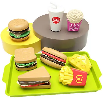 Hamburger Food Play Set Pretend Play Kitchen Toy Food Set For Kids And Toddlers • $8.42