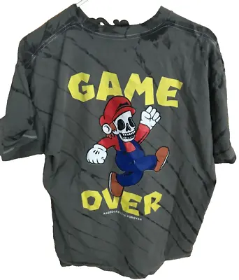 Assholes*s Live Forever MARIO BROS. SKELETON FACE GAME OVER GREY SHIRT Men's XL • $10.99