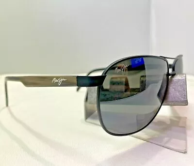 Maui Jim Castles Mj 728-2m Matte Black W/ Grey Polarized Aviator Sunglasses 9.9 • $170