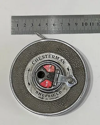Vintage CHESTERMAN SHEFFIELD Metal Tape Measure No.70W 66FT Made In ENGLAND • £3