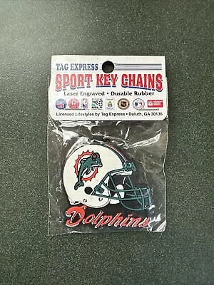 VTG 1990's Tag Express Rubber Key Chain - Official Miami Dolphins NFL Football • $3.50