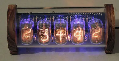 £85 • Buy 5-tube Nixie Clock V3 (Complete Kit Perspex And Oak Case) Including All Nixies