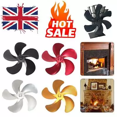 5 Blades Heat Powered Stove Eco Fan Blade For Wood Log Burner Fireplace Fan RW • £7.96