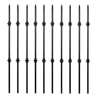 10* 1/2  Double Knuckle Iron Balusters Metal Stair Parts Iron Spndles 44in Black • $74.32