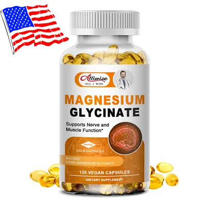 Magnesium Glycinate 400MG High AbsorptionImproved SleepStress & Anxiety Relief • $14.49