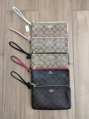 Nwt Coach F16109 Corner Double Zip Large Wristlet Wallet / Iphone Wallet  • £64.99