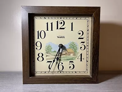 Vintage Verichron Tabletop Mantel Clock Country Themed With Barn • $12.74